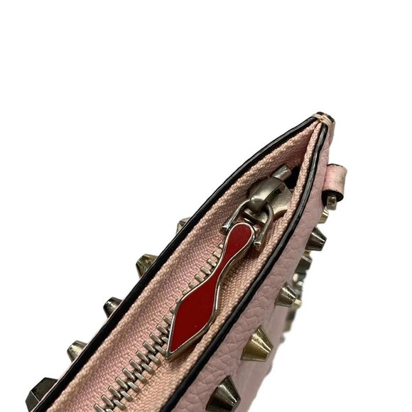 Auth CHRISTIAN LOUBOUTIN Loubi Clutch Pink Leather Clutch Bag - Picture 8 of 15